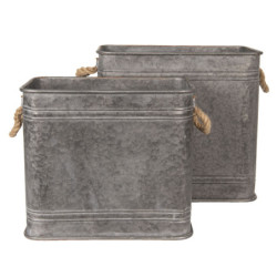 2ks dekorační plechové boxy / květináče - 44*26*39 / 38*22*33 cm