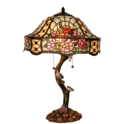 Stolní lampa Tiffany Flowers - Ø 45*62 cm 3x E27 / Max 60w