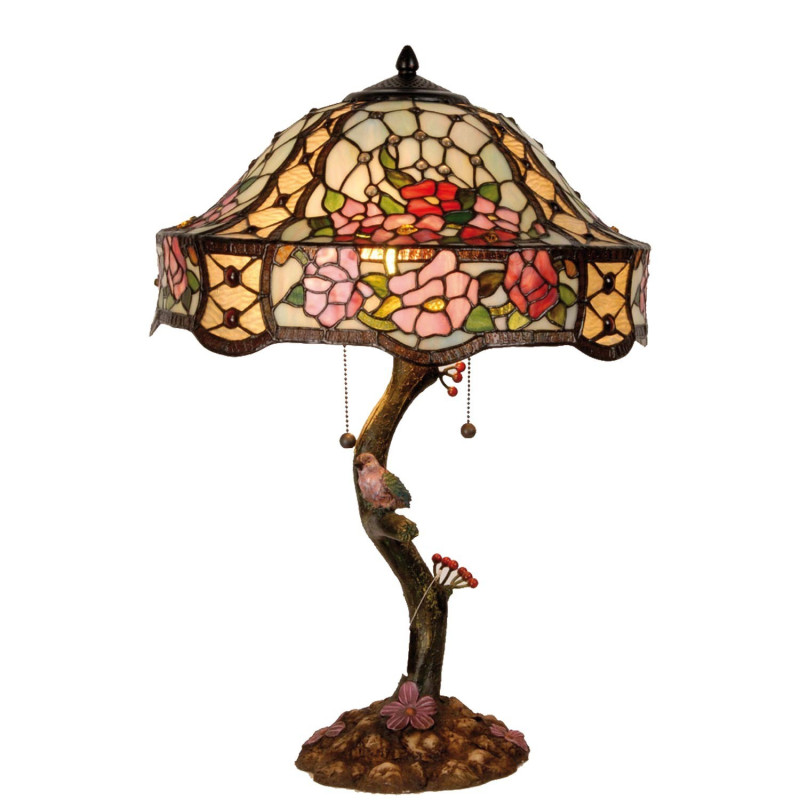 Stolní lampa Tiffany Flowers - Ø 45*62 cm 3x E27 / Max 60w