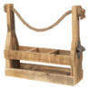 Dřevěná retro bedýnka na 3láhve s otvírákem - 32*11*32 cm