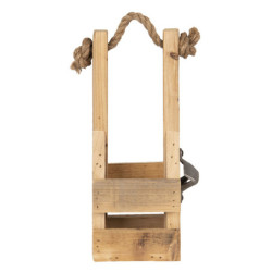 Dřevěná retro bedýnka na láhev s otvírákem - 9*10*29 cm