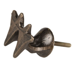 Hnědá kovová úchytka Kachní nohy - 4*4 cm