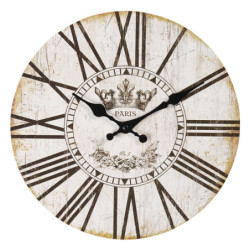 Vintage nástěnné hodiny s římskými číslicemi Paris – Ø 30*3 cm / 1*AA