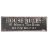 Nástěnná plechová cedule House rules - 39*13 cm