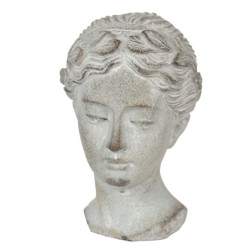 Šedá socha hlava ženy - 12*11*17 cm