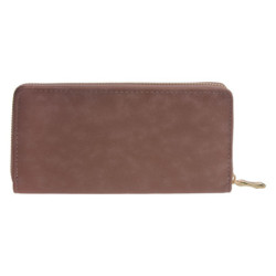 Hnědo růžová středně velká peněženka se zapínáním na zip. 19*10 cm