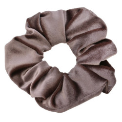 Hnědo šedá sametová gumička - Ø 10*2 cm