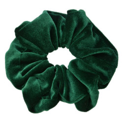 Tmavě zelená sametová gumička - Ø 10*2 cm