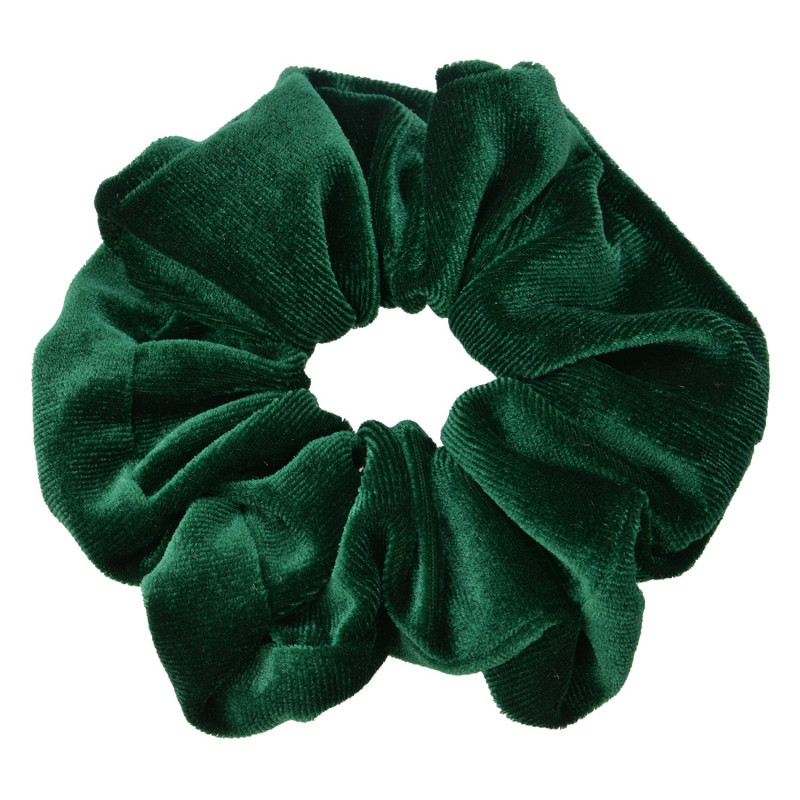 Tmavě zelená sametová gumička - Ø 10*2 cm