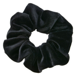 Černá sametová látková gumička - Ø 10*2 cm