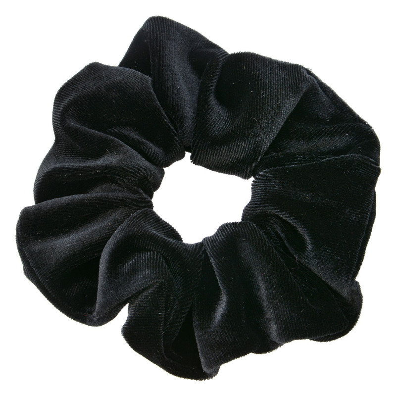 Černá sametová látková gumička - Ø 10*2 cm