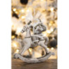Dekorace Santa na houpacím koni - 20*8*21 cm