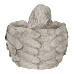 Šedý květináč s andělkou Anjel - 16*13*12 cm