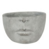 Šedý květináč hlava s ústy - 24*23*15 cm