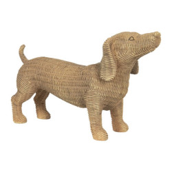 Hnědozlatá dekorace psa Chien - 39*14*24 cm