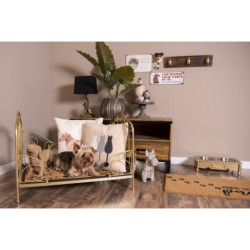 Hnědozlatá dekorace psa Chien - 39*14*24 cm