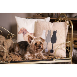 Hnědozlatá dekorace psa Chien - 39*14*24 cm