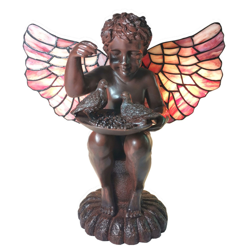 Stolní lampa Tiffany Ange - 33*21*33 cm E14/max 2*25W