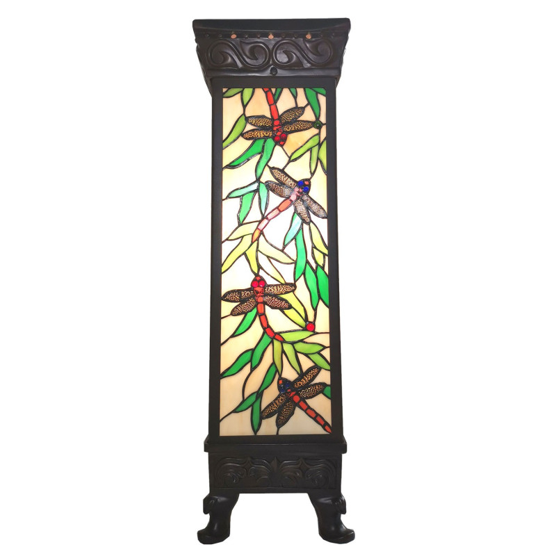 Světelný sloup Tiffany Dragonfly - 26*26*71 cm E27/max 1*100W