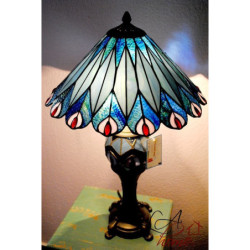 Stolní lampa Tiffany Peacock - Ø 40*68 cm