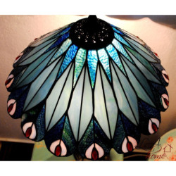 Stolní lampa Tiffany Peacock - Ø 40*68 cm