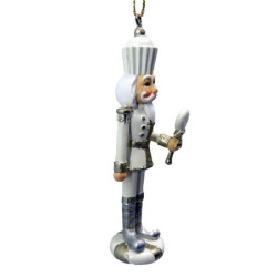 Závěsná vánoční dekorace Louskáček s lízátkem - 3*3*10 cm