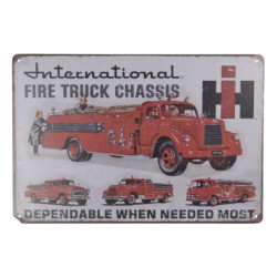 Kovová nástěnná cedule Fire Truck - 30*20 cm