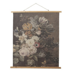Nástěnná vintage mapa s květy I - 80*2*100 cm