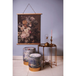 Nástěnná vintage mapa s květy I - 80*2*100 cm
