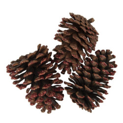 3 ks dekorativních hnědých šišek - 8/10 cm