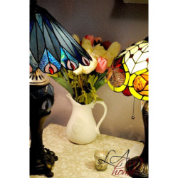 Stolní lampa Tiffany Peacock - Ø 40*68 cm