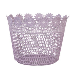 Fialkový háčkovaný košík - Ø 26*20 cm