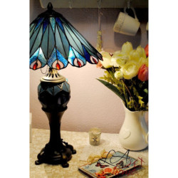 Stolní lampa Tiffany Peacock - Ø 40*68 cm