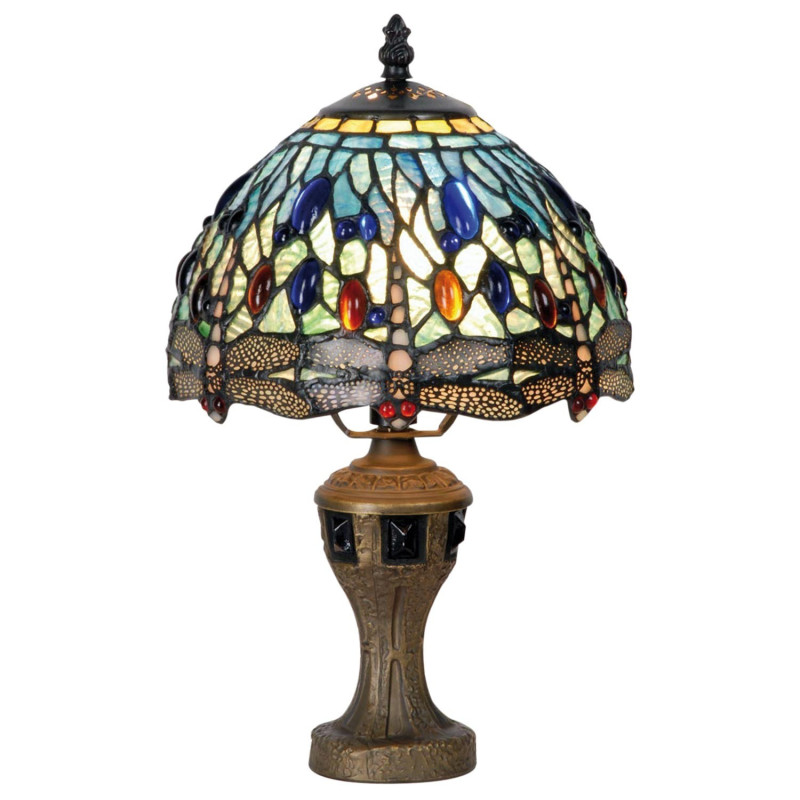 Stolní lampa Tiffany Blue dragonfly - Ø 20*35 cm E14/max 1*60W