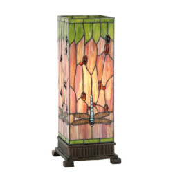 Stolní lampa Tiffany Square dragonfly