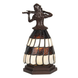 Stolní Tiffany lampa Violoniste - 13*13*26 cm E14/max 1*25W
