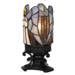 Vitrážová stolní lampa Tiffany Ange – Ø 14*21 cm E14/max 1*25W