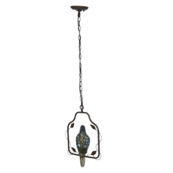 Závěsné vitrážové světlo Tiffany v designu papouška – 40*26*86 cm E14/max 1*25W