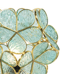 Modrá stolní lampa Tiffany Bloom - 21*21*38 cm