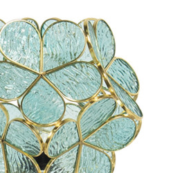 Modrá stolní lampa Tiffany Bloom - 21*21*38 cm