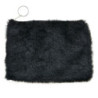 Černá menší peněženka s chlupem na zip - 17*12 cm