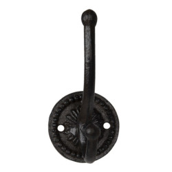 Hnědý nástěnný litinový háček - 6*6*13 cm