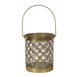 Zlatý kovový svícen Deline – Ø 11*14 cm