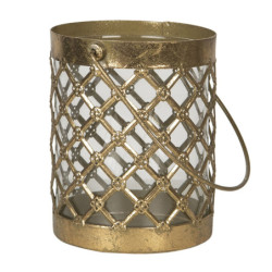 Zlatý kovový svícen Deline – Ø 11*14 cm