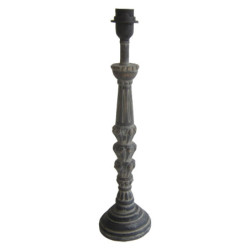 Šedá dřevěná noha k lampě Philippe - Ø12*51 cm E27
