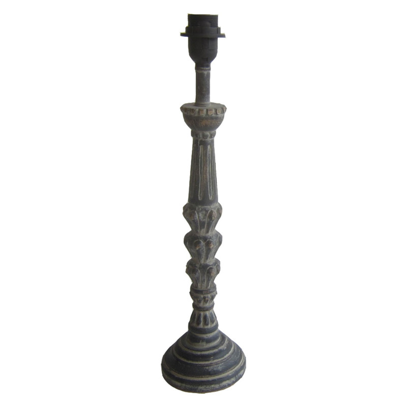Šedá dřevěná noha k lampě Philippe - Ø12*51 cm E27