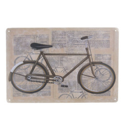 Kovová středně velká retro cedule s jizdním kolem - 20*30 cm