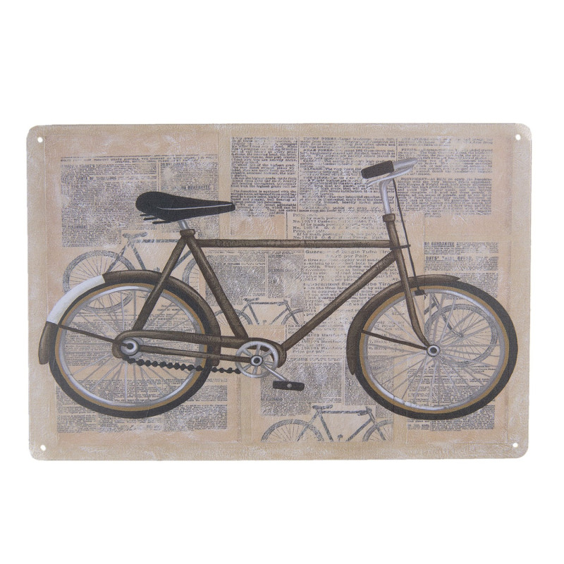 Kovová středně velká retro cedule s jizdním kolem - 20*30 cm