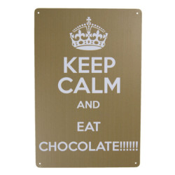 Nástěnná kovová cedule Eat Chocolate - 20*30 cm