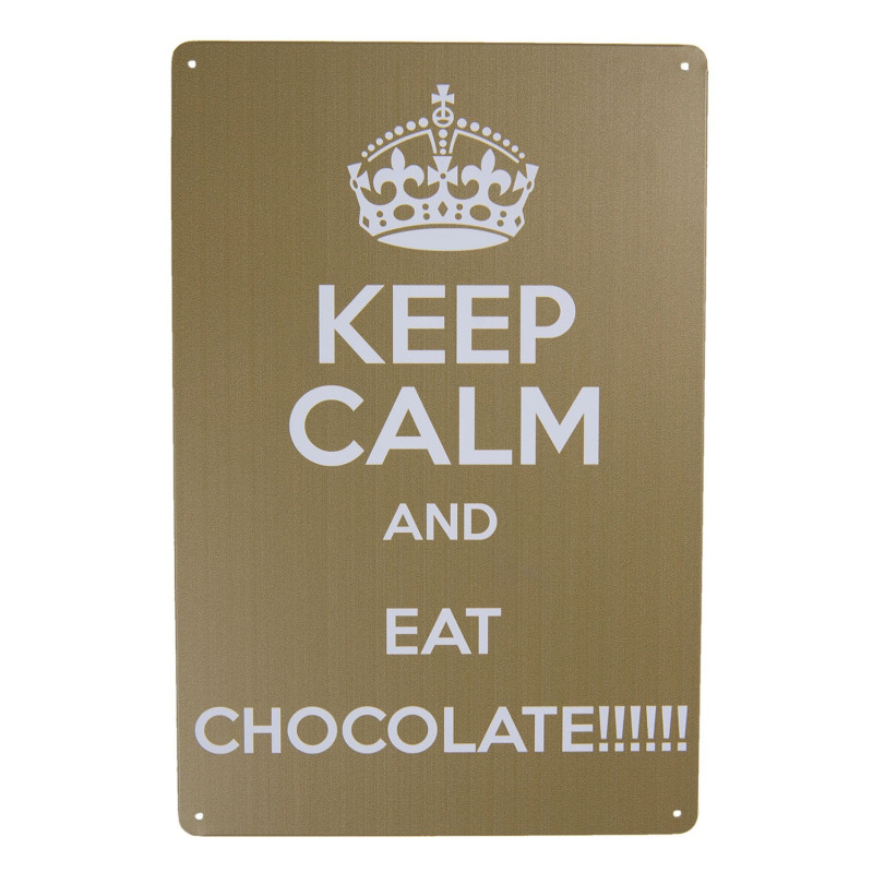Nástěnná kovová cedule Eat Chocolate - 20*30 cm